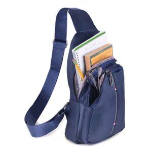Belt Bag - Sling Bag -Crossbody - Hiking / Biking Vegan Leather- Blue NWT